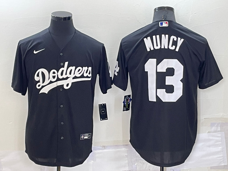 Men's Los Angeles Dodgers Max Muncy #13 Black Baseball Jersey